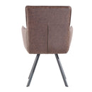 Carver Brown Faux Leather Chair by Lavishway | Armchairs-32881