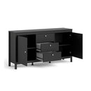 Madrid Black Wooden 2 Doors Large Sideboard by Lavishway | Sideboards-29921