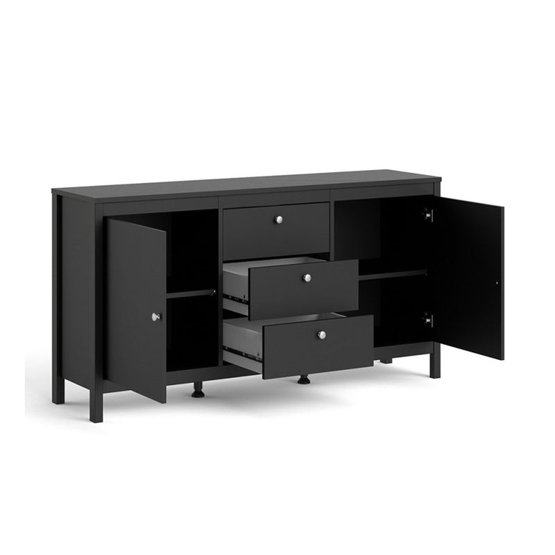 Madrid Black Wooden 2 Doors Large Sideboard by Lavishway | Sideboards-29921