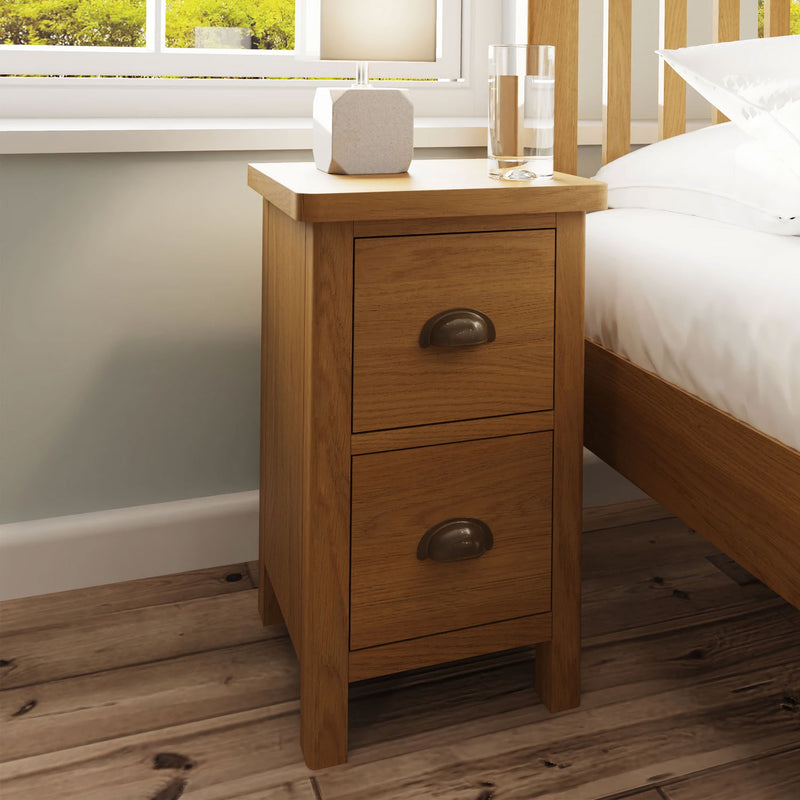 Oregon Oak 2 Drawer Bedside Cabinet by Lavishway | Bedside Tables-31644