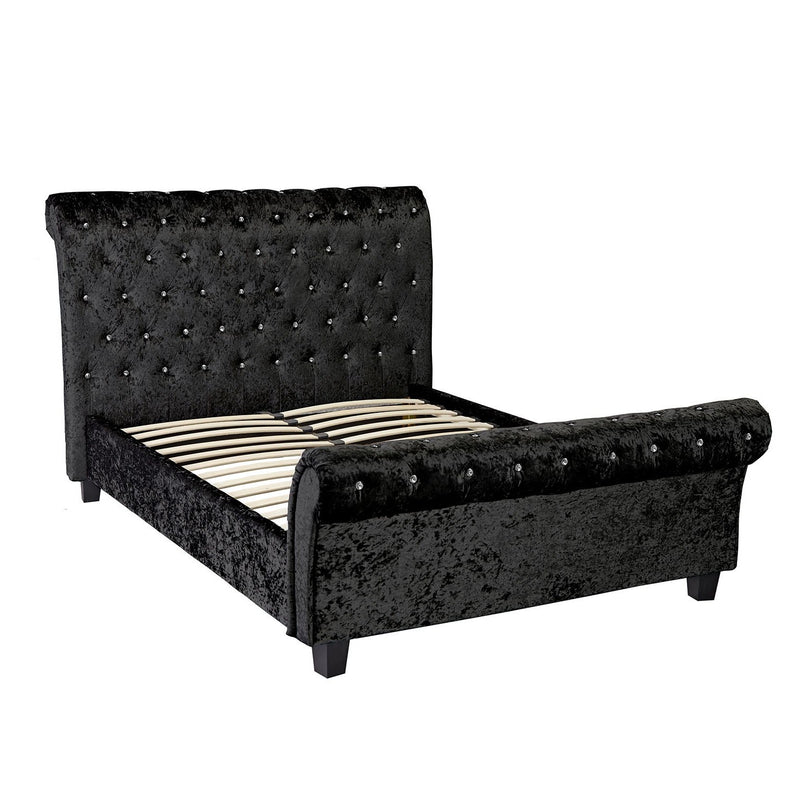 Isabella Crushed Velvet Double Bed by Lavishway | Velvet Bed-35554