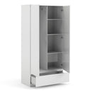 Naia 2 Doors 1 Drawer White Wardrobe by Lavishway | Wardrobe-29369