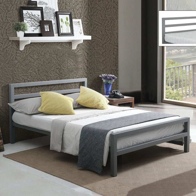 City Block Modern Metal Bed Frame by Lavishway | Metal Beds-35803