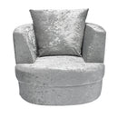 Bliss Silver Sung Swivel 1 Seater Sofa by Lavishway | Fabric Sofas-32663