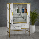 Monaco White Faux Marble Drinks Cabinet by Lavishway | Wine Racks-30904