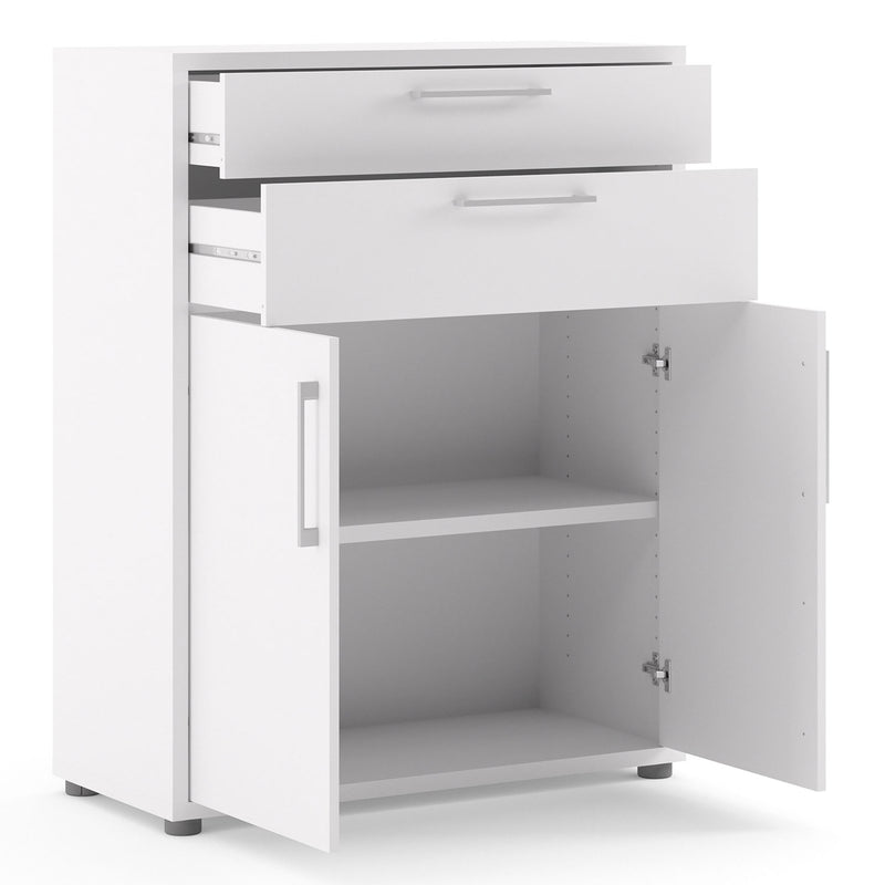 Prima White 2 Doors 2 Drawers Filing Cabinet by Lavishway | Filing Cabinets-29265