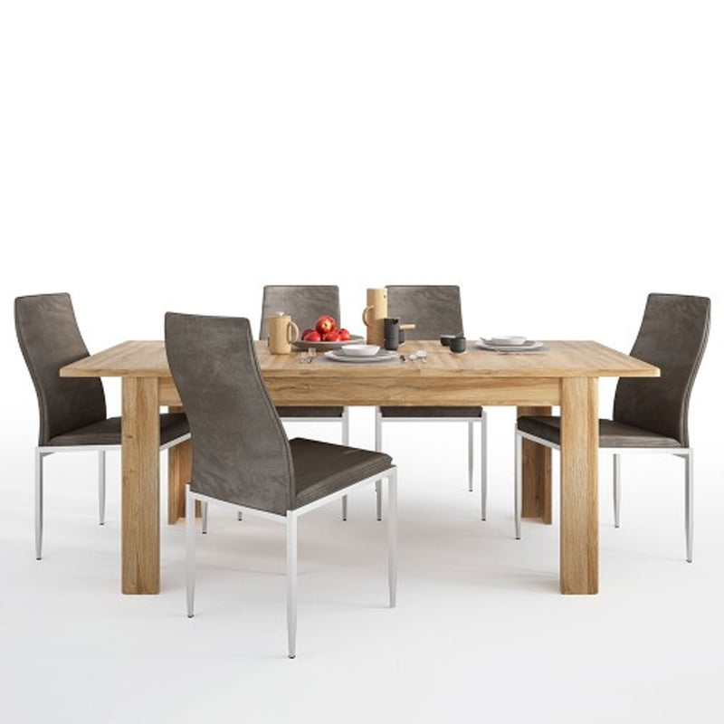 Cortina Extendable Dining Table with 6 Chairs by Lavishway | Dining Table Set-30591