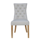 Curved Button Back Natural Dining Chair by Lavishway | Dining Chairs-32839