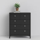 Madrid Matt Black 2 Over 3 Chest Of Drawers by Lavishway | Chest Of Drawers-29880