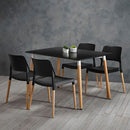 Fraser Black Dining Table with Wooden Legs by Lavishway | Dining Tables-35321