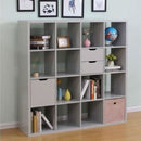 Wooden Grey Storage Bookcase Display Unit by Lavishway | Book Shelves and Cabinets-43233