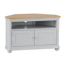 Marseille Oak Top Corner TV Unit in Soft Grey by Lavishway | TV Units Cabinets-34980