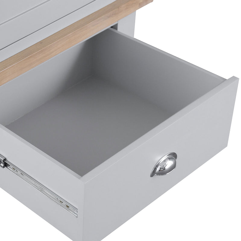 Tattershall Oak Top Single Wardrobe in Grey by Lavishway | Wardrobe-36007