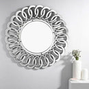 Luxury Silver Round Shape Decorative Mirror by Lavishway | Wall Mirrors-41584