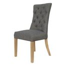 Curved Button Back Dark Grey Dining Chair by Lavishway | Dining Chairs-32844