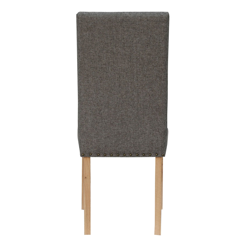 Tweed Fabric Studded Dining Chair Set of 2 by Lavishway | Dining Chairs-30985