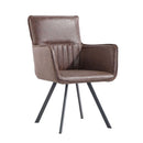 Carver Brown Faux Leather Chair by Lavishway | Armchairs-32878
