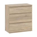 Nova Oak Finish Chest Of 3 Drawers by Lavishway | Chest Of Drawers-30134