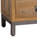 Draftsman Solid Pine 2 Drawers Bedside Table by Lavishway | Bedside Tables-40135