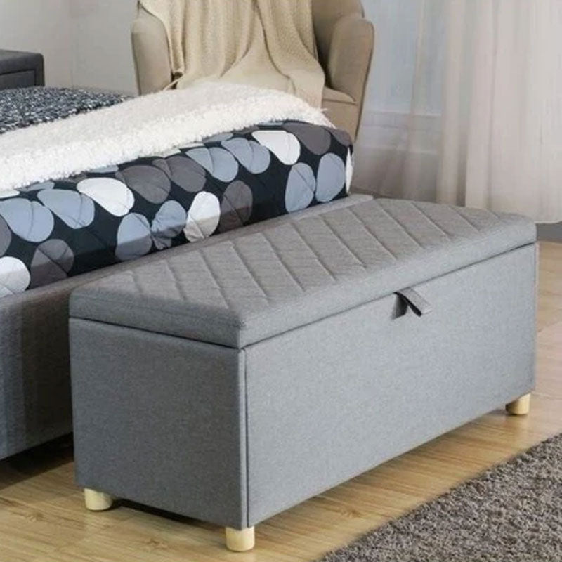 Luxury Gas Lift Lid Storage Bench in Grey by Lavishway | Benches & Storage Benches-43521