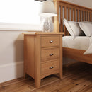 Guildford Solid Oak 3 Drawer Bedside Cabinet by Lavishway | Bedside Tables-32016