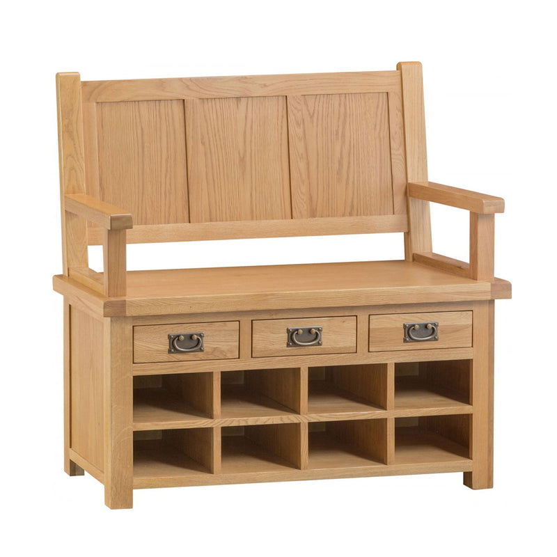 Chunky Oak 2 Cabinets Monks Bench by Lavishway | Benches & Storage Benches-32500