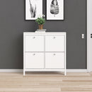 Madrid White 4 Compartment Shoe Cabinet by Lavishway | Shoe Cabinets-29478