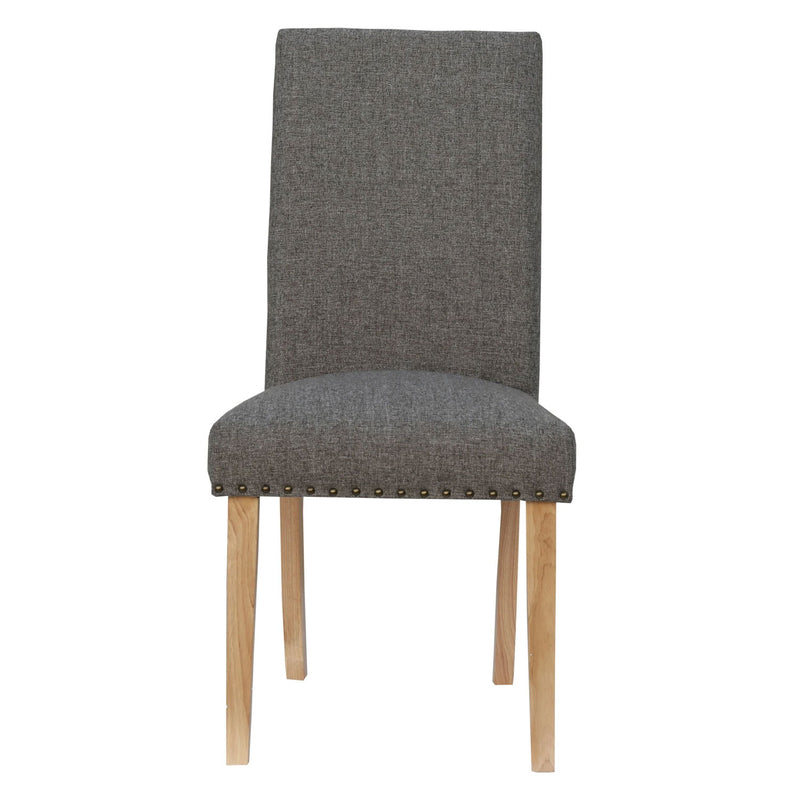 Tweed Fabric Studded Dining Chair Set of 2 by Lavishway | Dining Chairs-30984