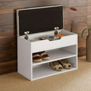 Shoe Storage Wooden Bench in White by Lavishway | Shoe Cabinets-38916