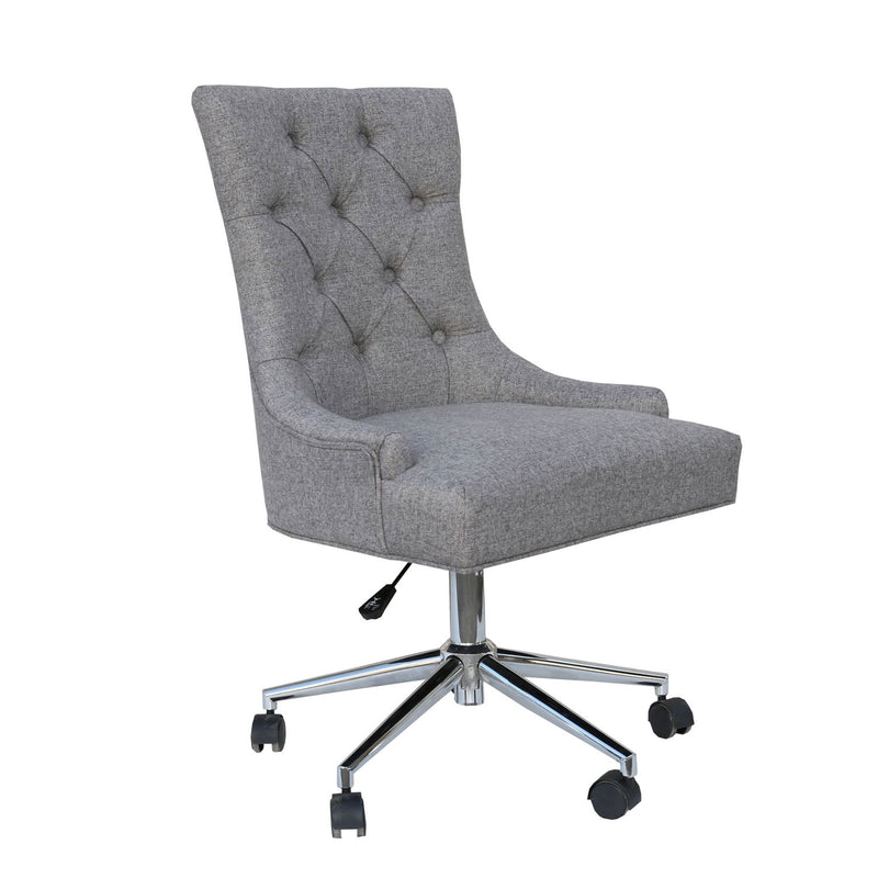Upholstered Curved Button Back Office Chair by Lavishway | Fabric Chairs-31052