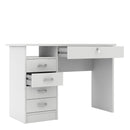 Function Plus White 5 Drawers Desk by Lavishway | Desk Pedestals-29579