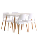 Fraser White Dining Table with Wooden Legs by Lavishway | Dining Tables-35331