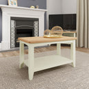Grantham Oak Top Coffee Table in White by Lavishway | Coffee Tables-37059