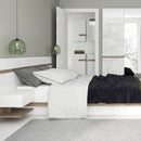 Chelsea White High Gloss Bed With Oak Trim by Lavishway | Wooden Beds-30208