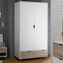 Stockholm Matt White 2 Door Wardrobe by Lavishway | Wardrobe-35708