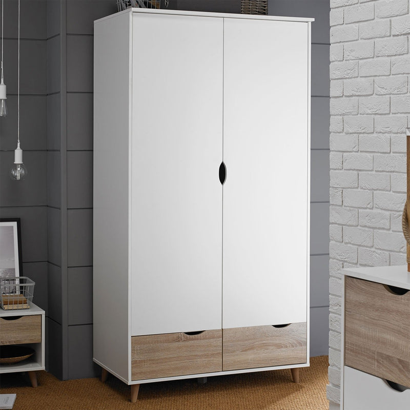 Stockholm Matt White 2 Door Wardrobe by Lavishway | Wardrobe-35708