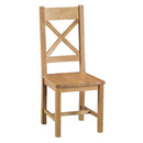Chunky Oak Seat Wooden Dining Chair Set of 2 by Lavishway | Dining Chairs-32596