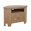 Heirloom Solid Oak Wood 2 Door Corner TV Unit by Lavishway | TV Units Cabinets-35889
