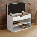 Wooden Grey Shoe Storage Cabinet With Seating by Lavishway | Shoe Cabinets-39018