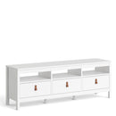 Barcelona White 3 Drawer TV Unit With Storage by Lavishway | TV Units Cabinets-29745