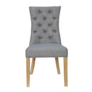 Curved Grey Fabric Dining Chair Set of 2 by Lavishway | Dining Chairs-31081