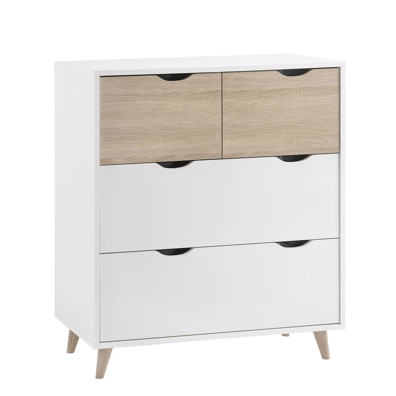 Stockholm Matt White Chest of 4 Drawer by Lavishway | Chest Of Drawers-35720