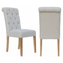 Upholstered Natural Dining Chair Set of 2 by Lavishway | Dining Chairs-36190