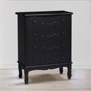 Antoinette Black 4 Drawer Chest by Lavishway | Chest Of Drawers-30840