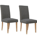 Tweed Fabric Studded Dining Chair Set of 2 by Lavishway | Dining Chairs-30983