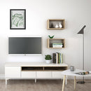 Roomers Wall Shelf Unit in Oak Finish by Lavishway | Book Shelves and Cabinets-29334