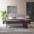 Novara Padded Headboard Fabric Bed by Lavishway | Fabric Beds-26981