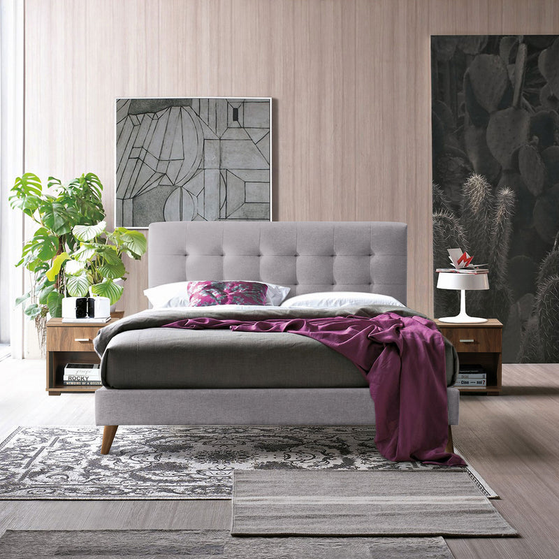 Novara Padded Headboard Fabric Bed by Lavishway | Fabric Beds-26981