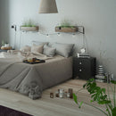 Madrid Matt Black 2 Drawers Bedside Table by Lavishway | Bedside Tables-29900