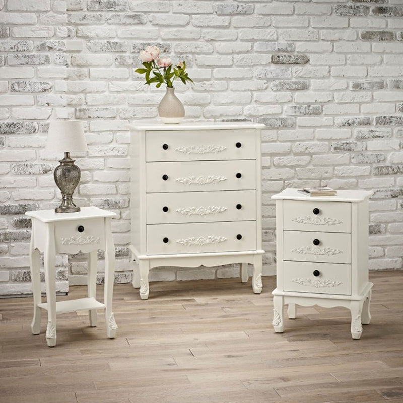 Antoinette White 3 Drawer Chest by Lavishway | Chest Of Drawers-30819
